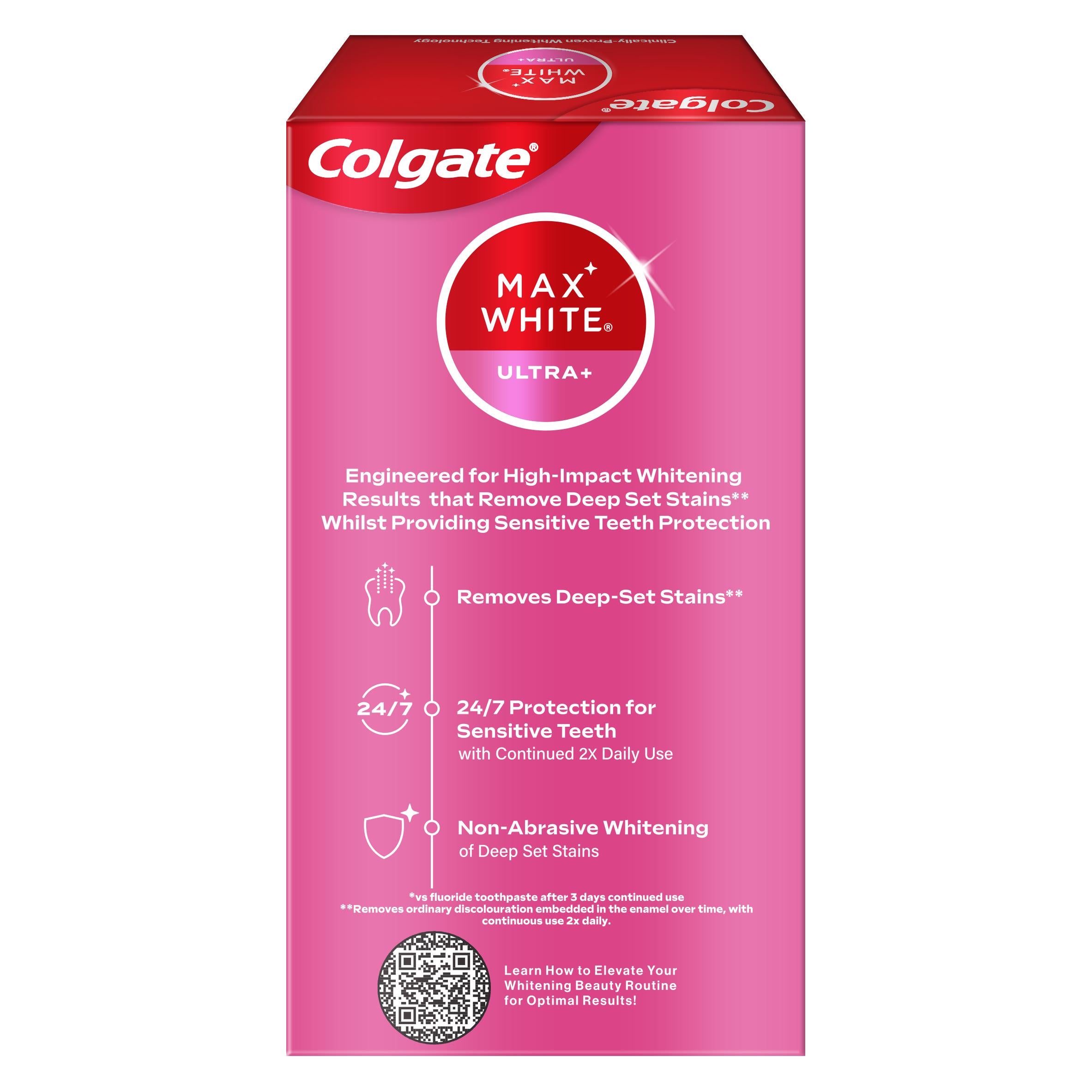 Colgate toothpaste Max White Ultra Plus Sensitive 75ml, imported from the UK