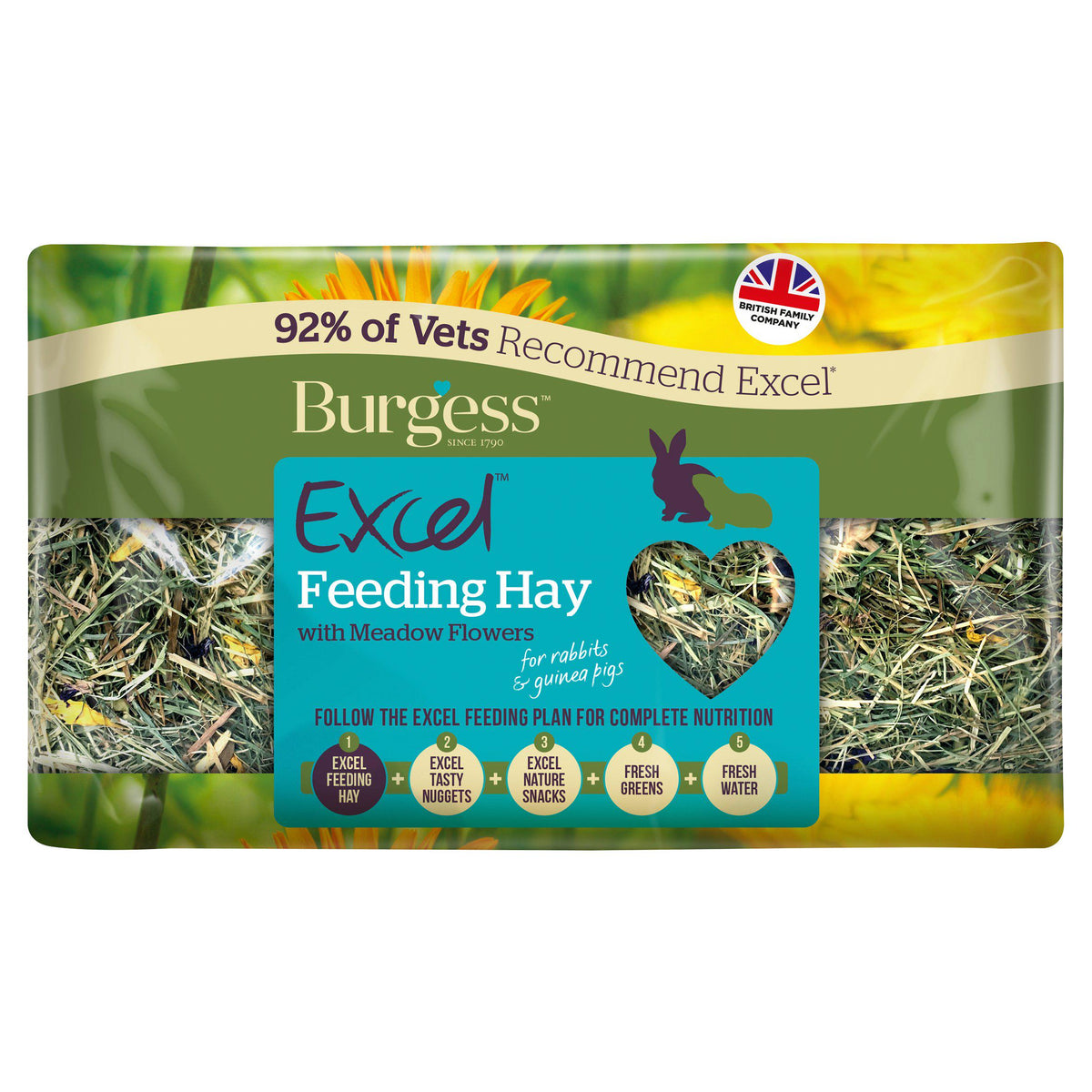 Burgess Excel 500g Small Animal Feeding Hay with Meadow Flowers