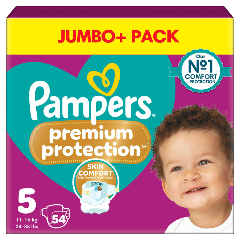 Pampers Premium Protection nappies size 5 54 pack (British brand)