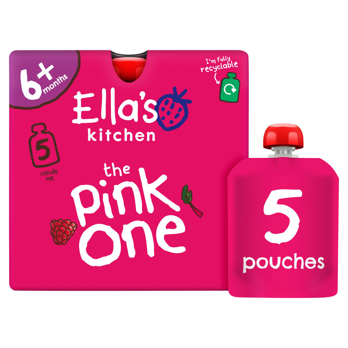 Ella's Kitchen organic pink smoothie baby food pouch 90g - British product