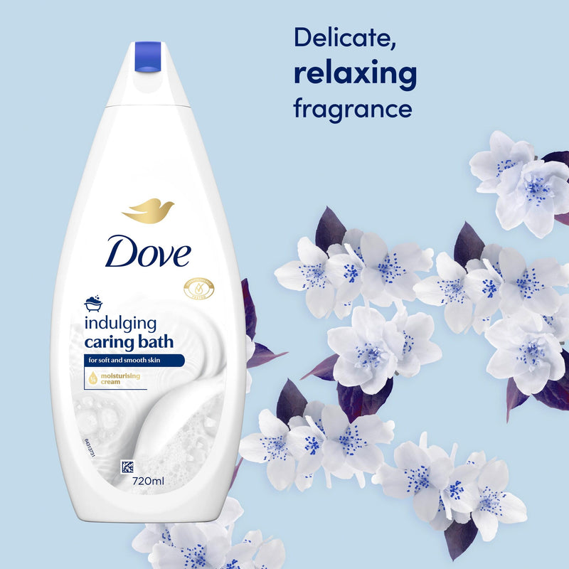 Dove Indulging Cream Bath Soak 720ml, imported from the UK