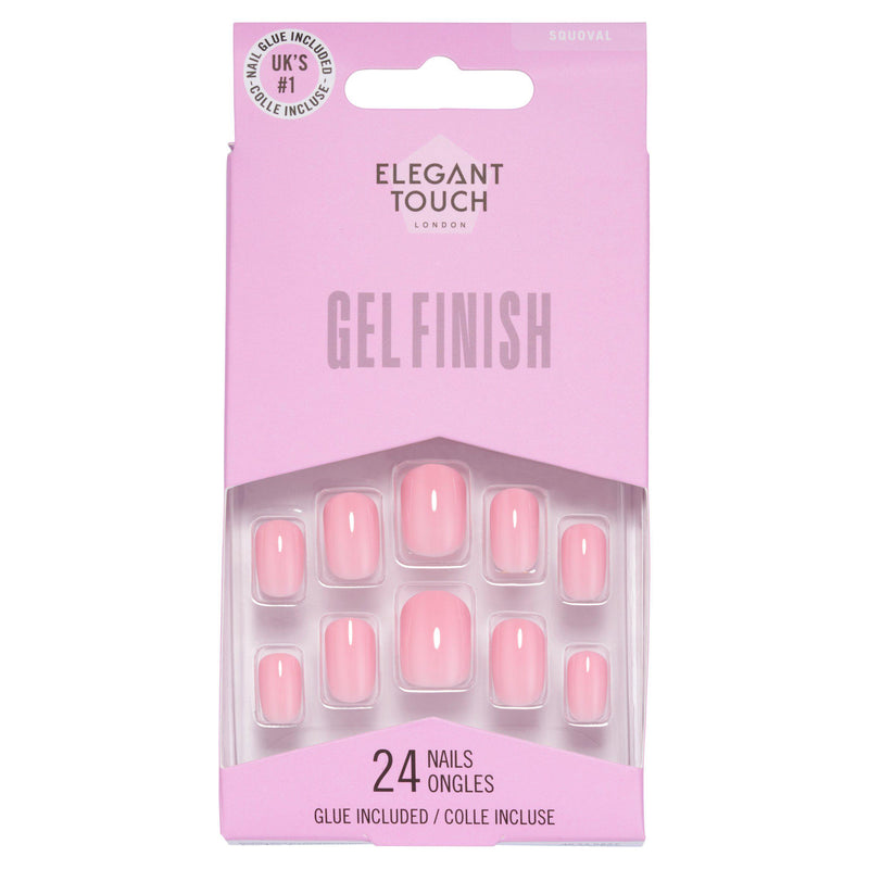 Elegant Touch gel finish nails perfect pink 24 pcs - British product