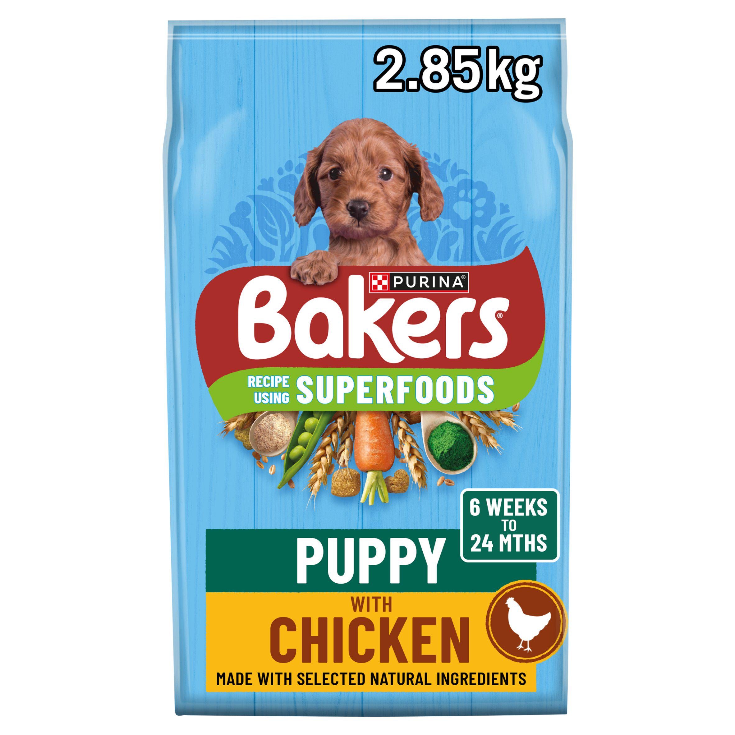 Bakers Puppy Dry Dog Food Chicken and Veg 2.85kg, UK version