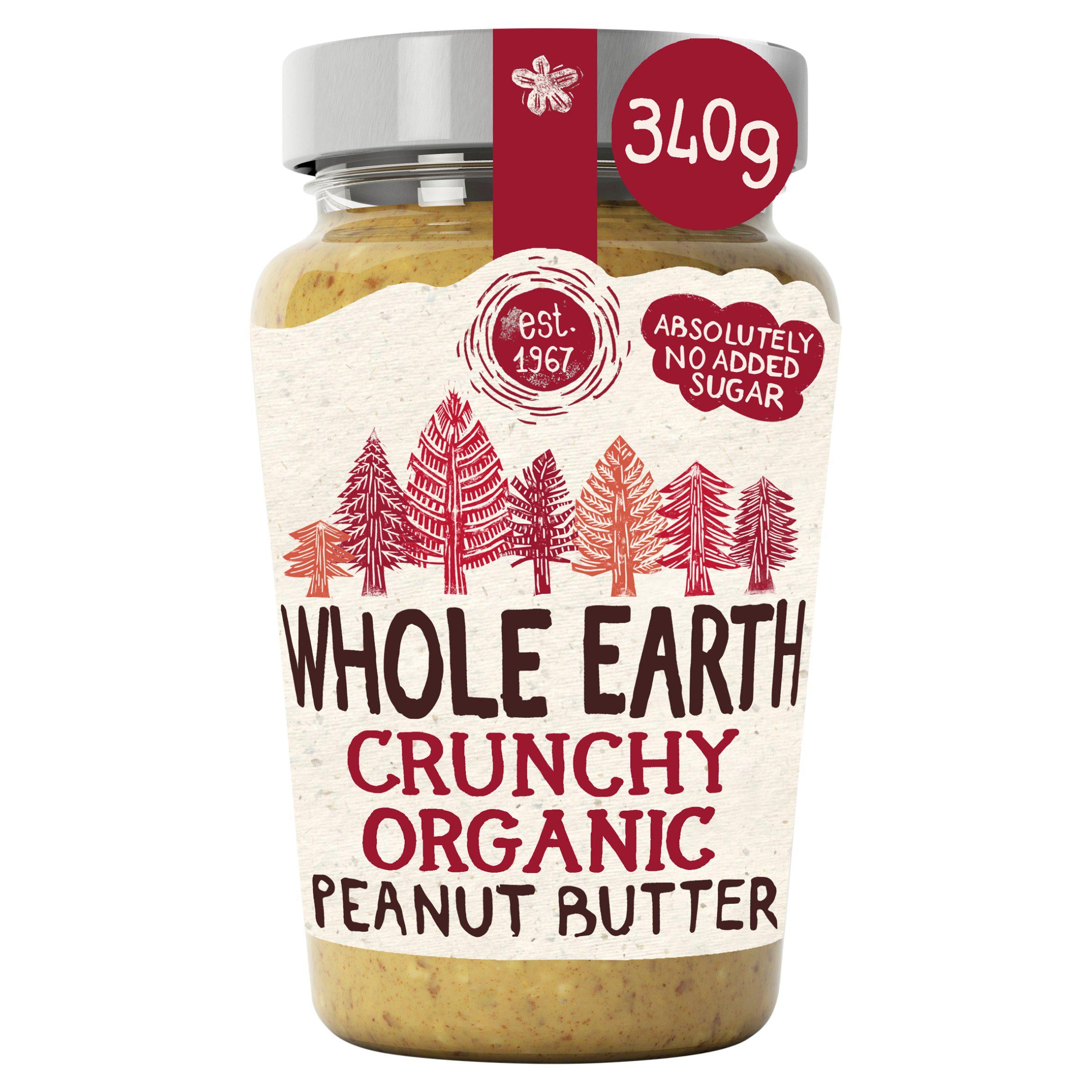 Whole Earth organic crunchy peanut butter 340g - British product