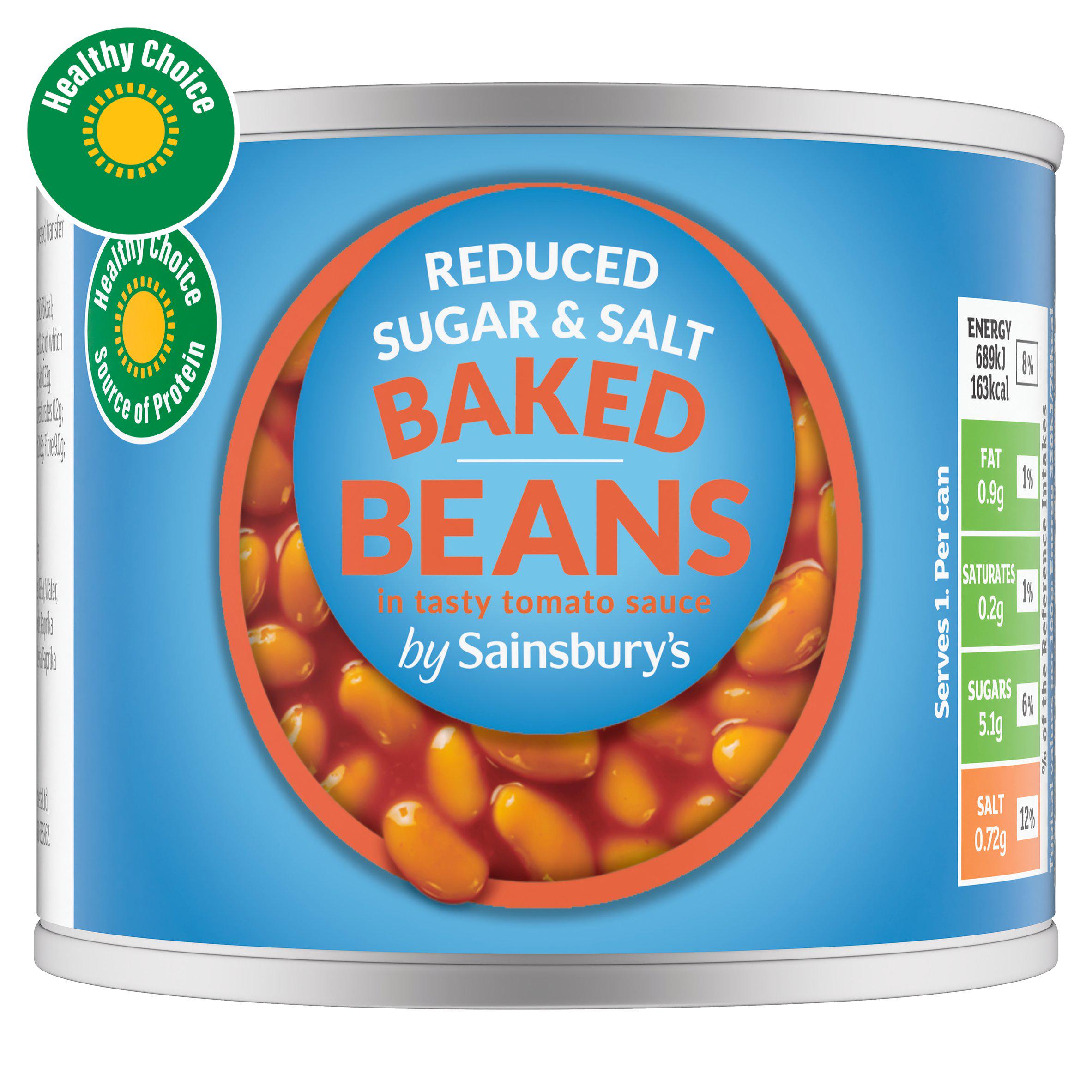Sainsbury's reduced sugar baked beans 215g (British brand)