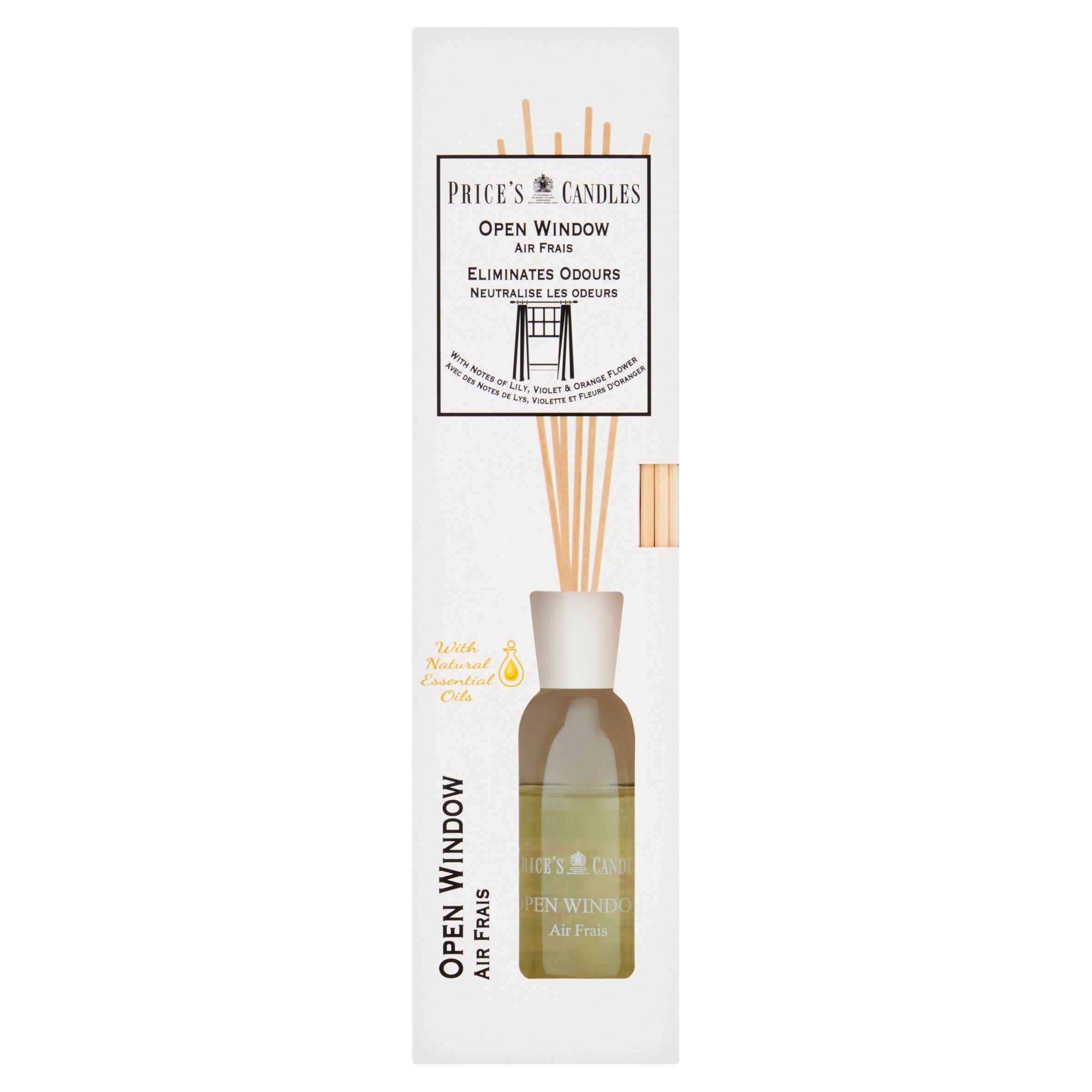Price's Open Window reed diffuser 100ml, imported from the UK