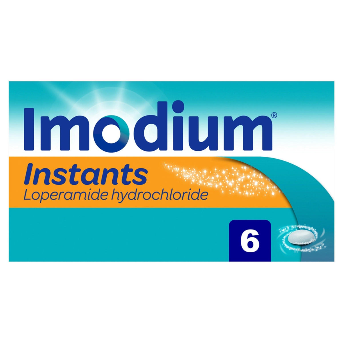 Imodium Instants diarrhoea relief tablets x6, UK version