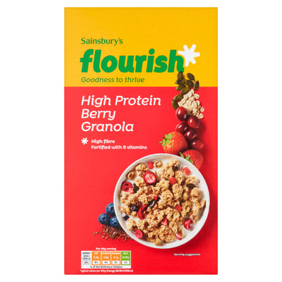 Sainsburys Sainsbury's Flourish High Protein Berry Granola 400g- Buy online at McGrocer