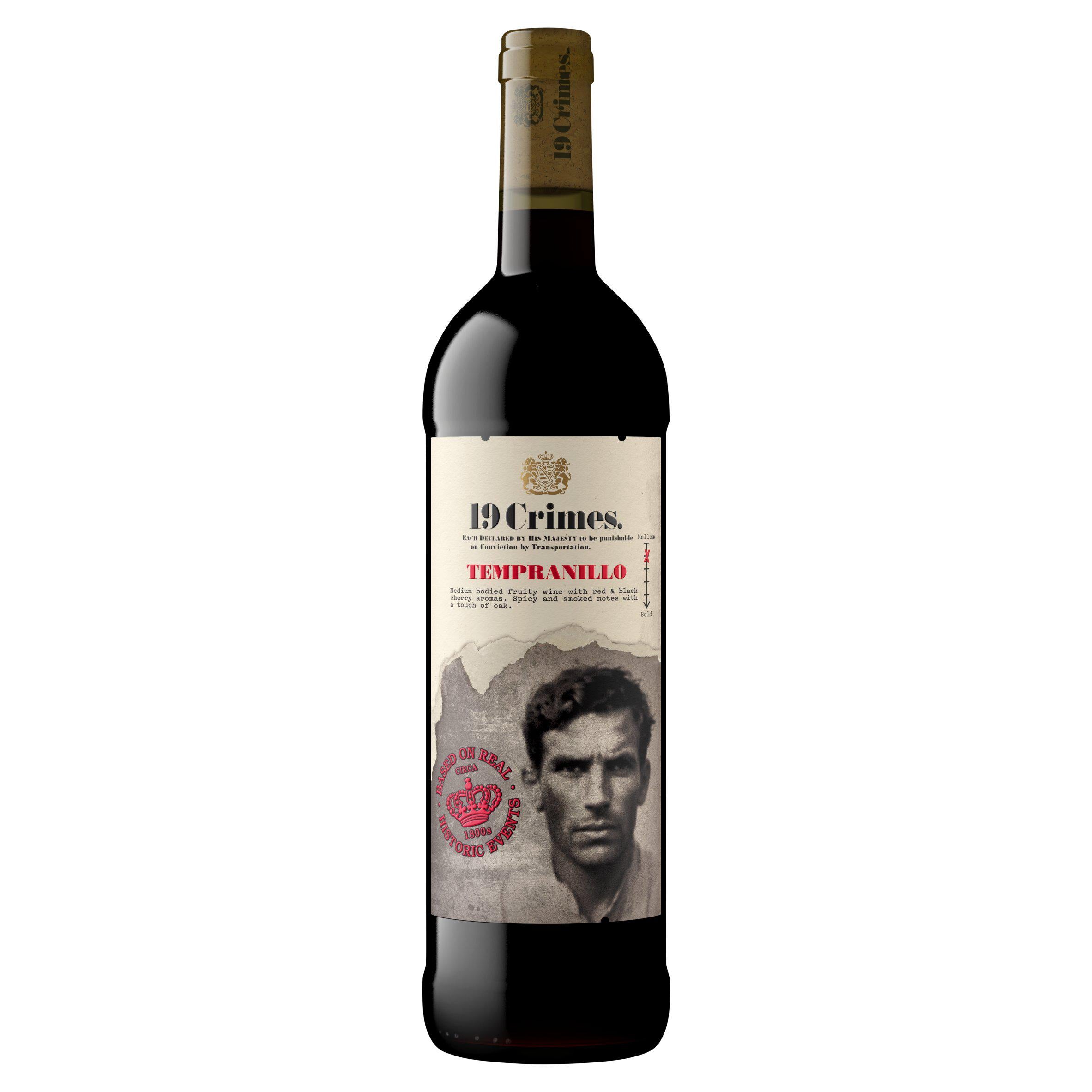 19 Crimes Tempranillo red wine 75cl (British brand)