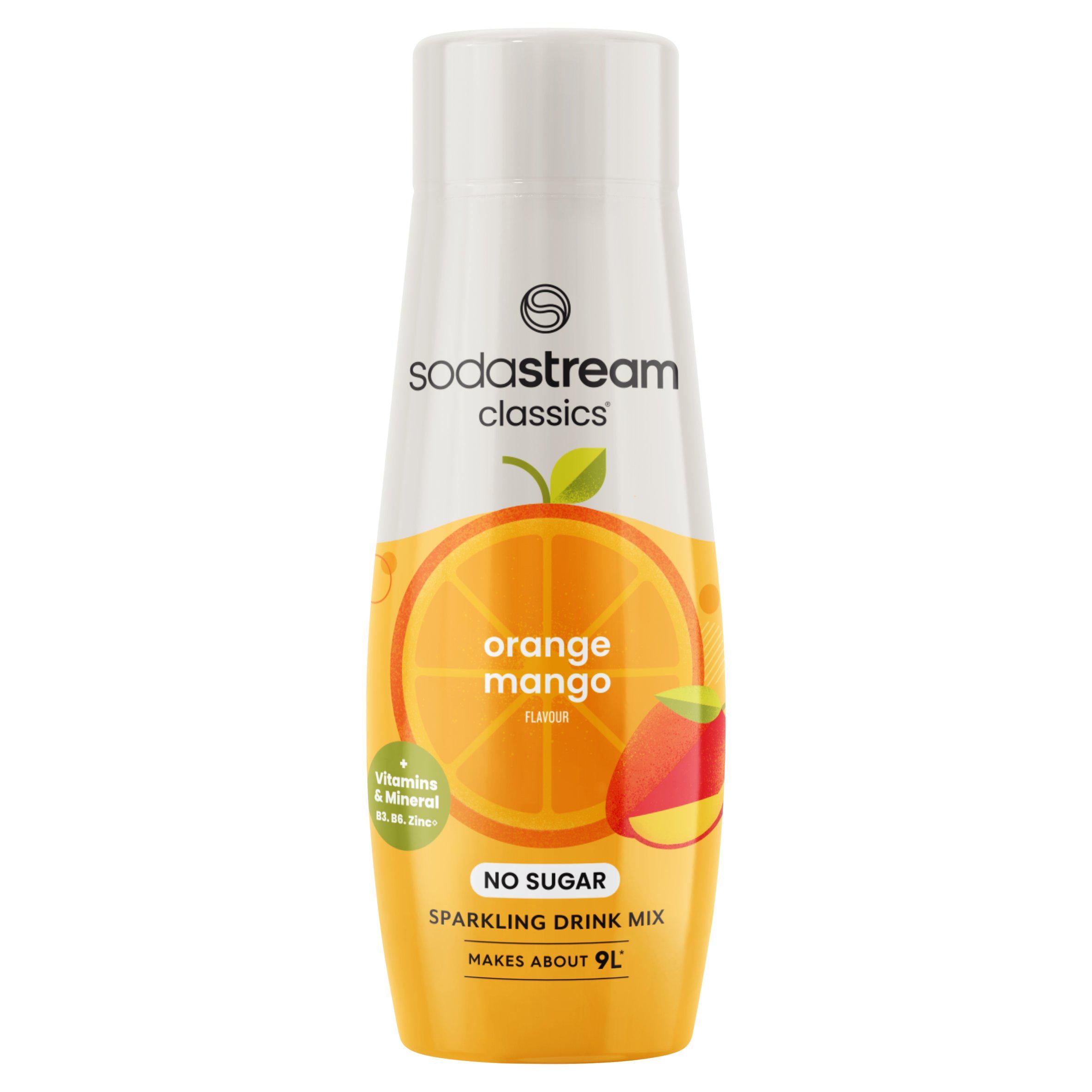 Sodastream drink syrup Orange Mango flavour 440ml, imported from the UK