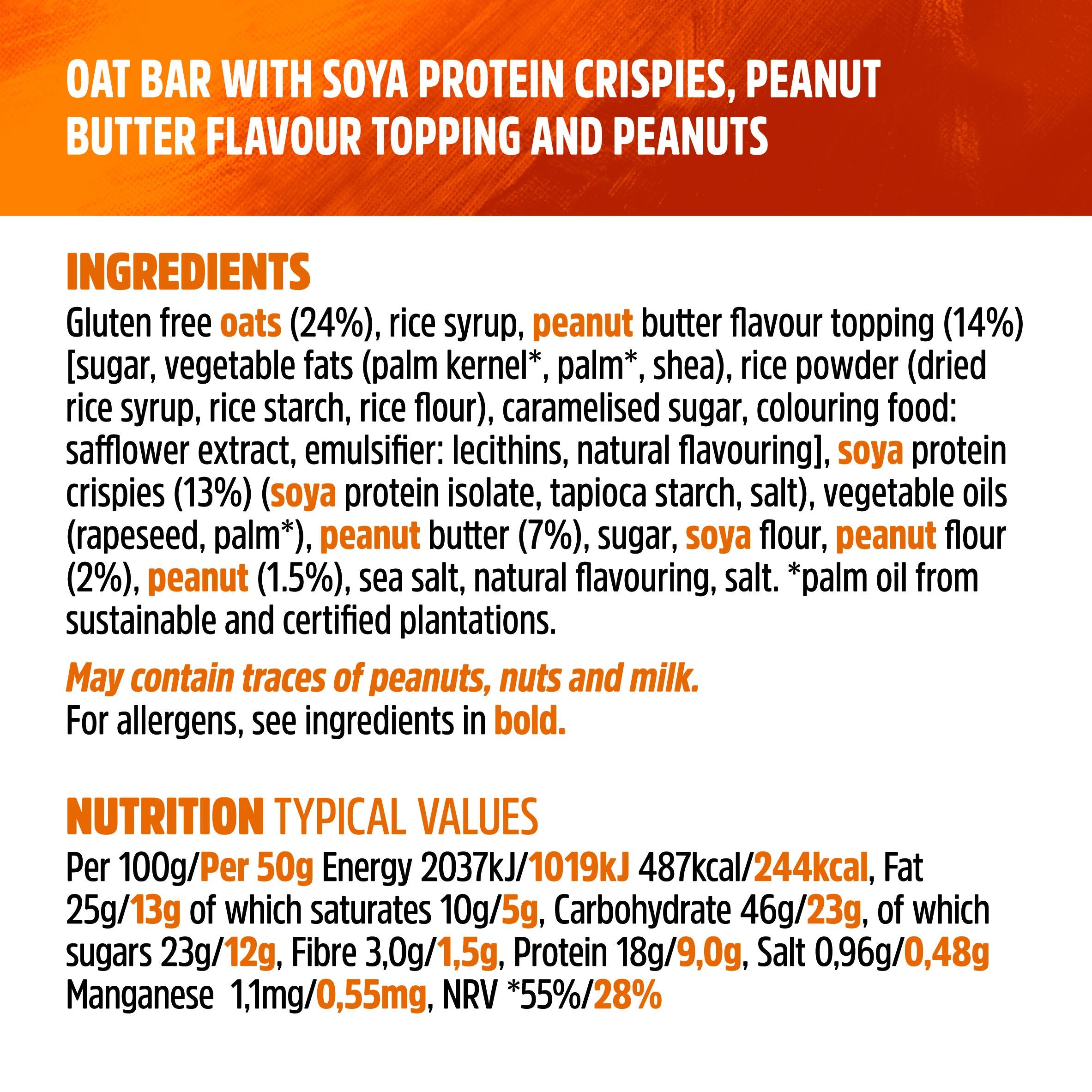 Trek peanut butter protein flapjack 50g - British product