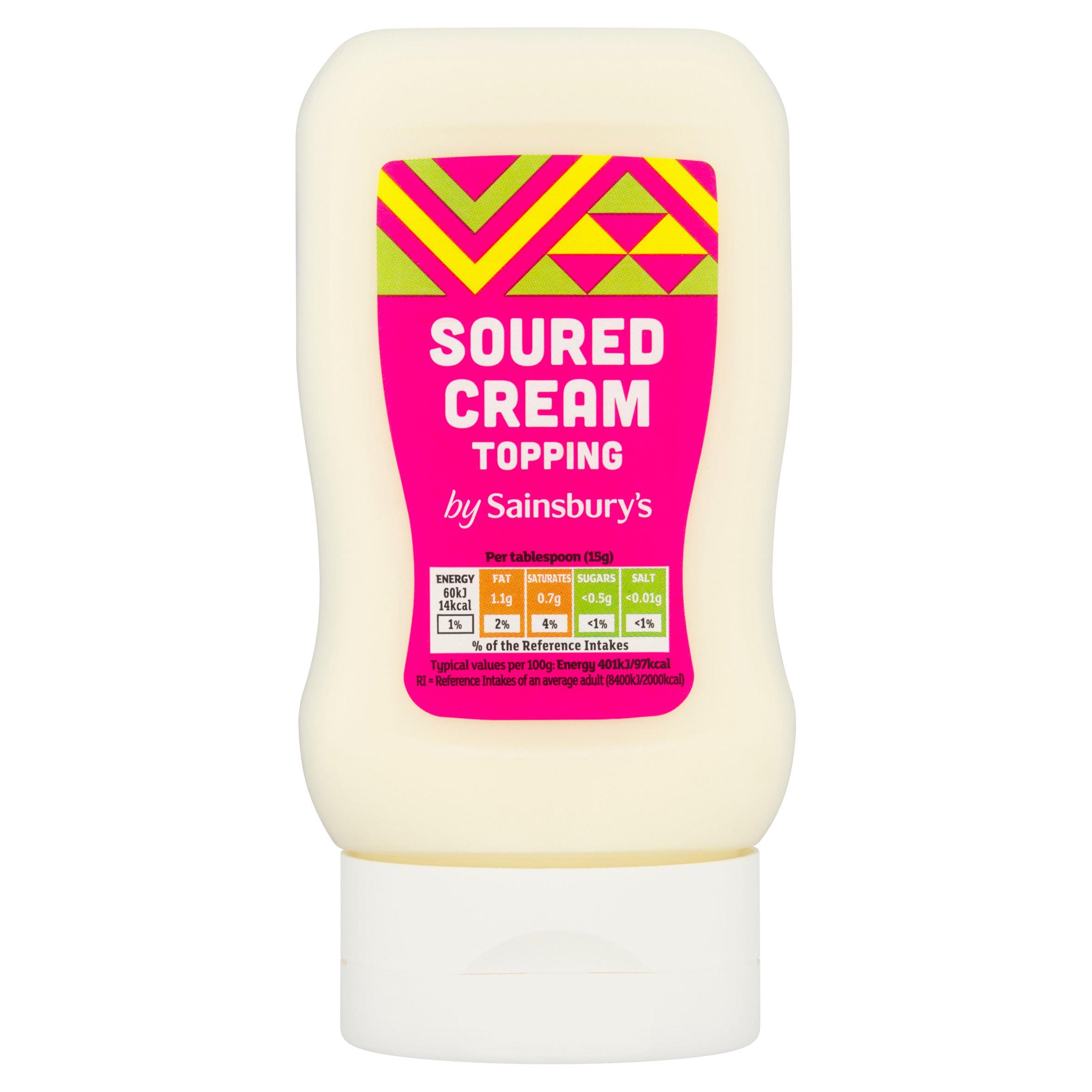 Sainsbury's sour cream 280g plastic bottle (British brand)