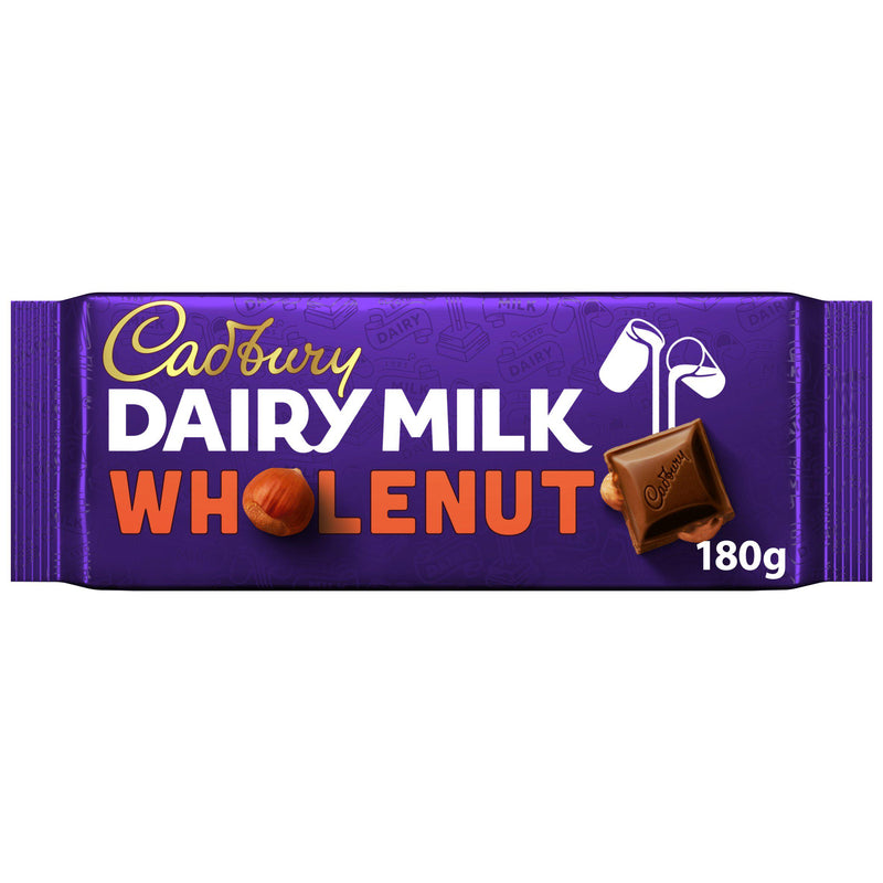Cadbury Dairy Milk Whole Nut chocolate bar 180g, UK version