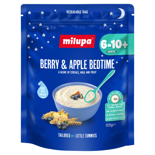 Milupa Berry & Apple Bedtime 6-10+ Months 125g GOODS Sainsburys   