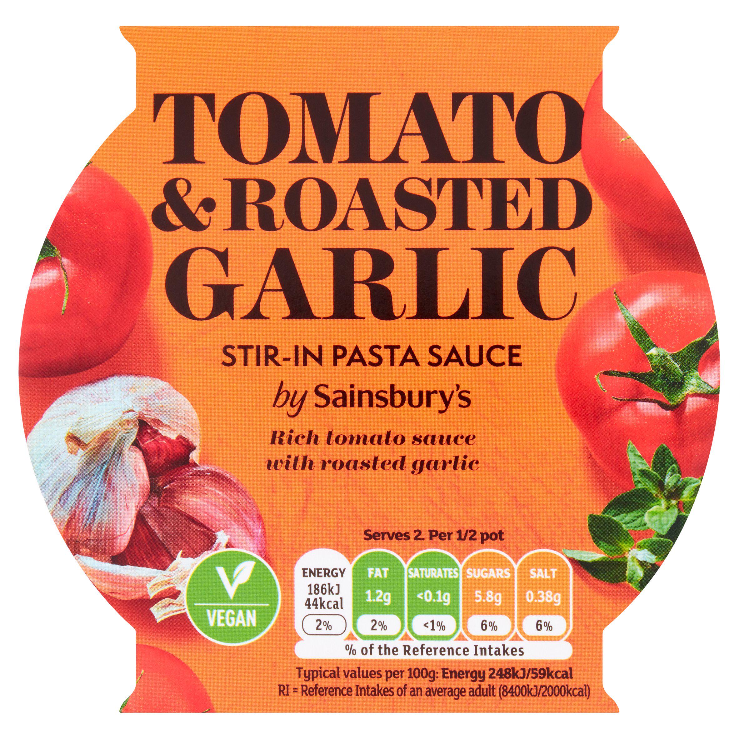 Sainsbury's Tomato & Roasted Garlic pasta sauce 150g, imported from the UK