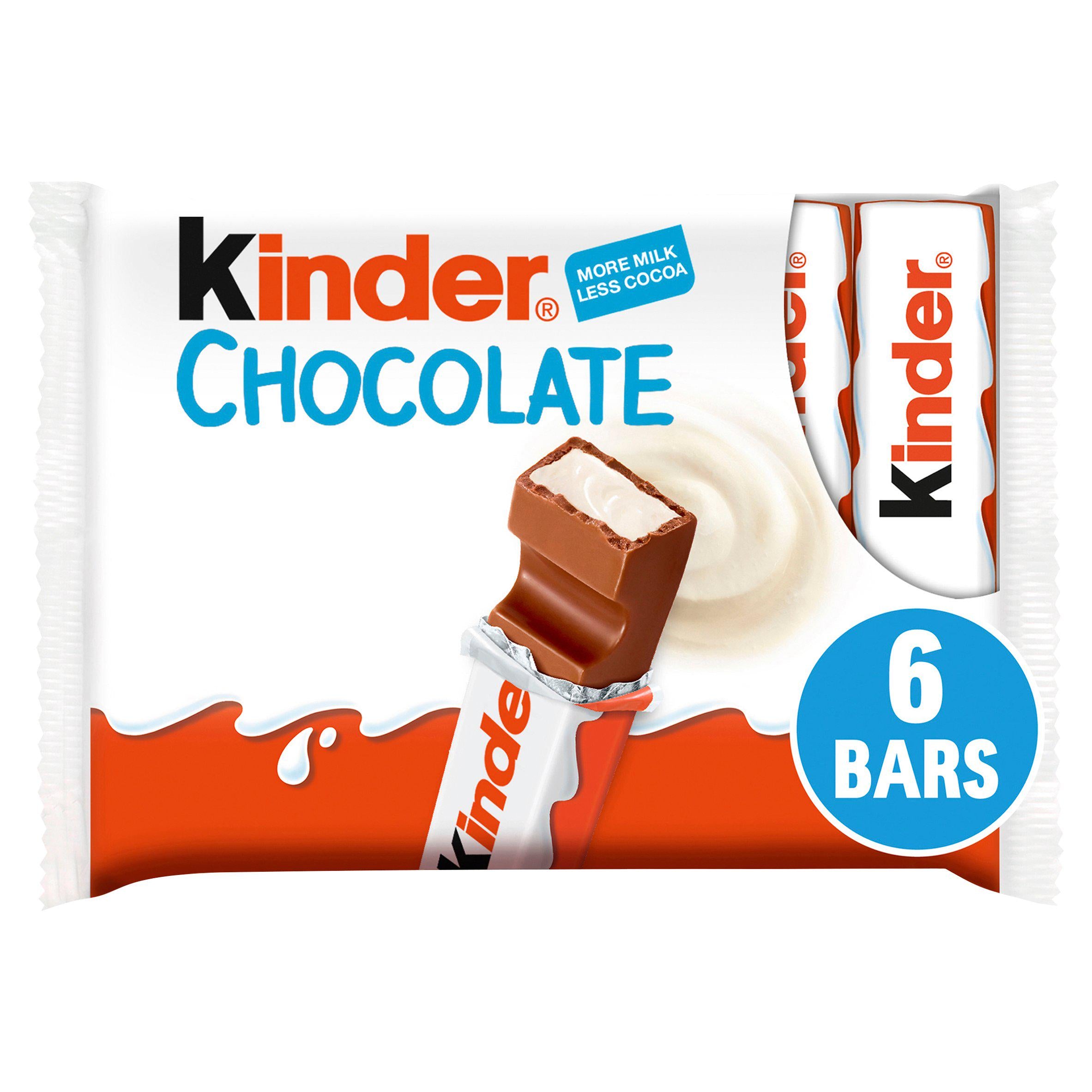 Kinder chocolate snack bars multipack 6x21g, UK version