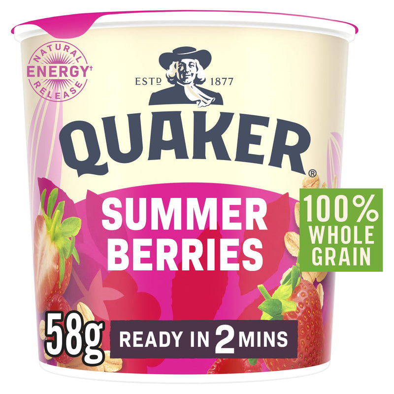 Quaker Summer Berries porridge pot 58g, UK version
