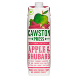 Cawston Press apple and rhubarb juice 1 litre carton, UK version