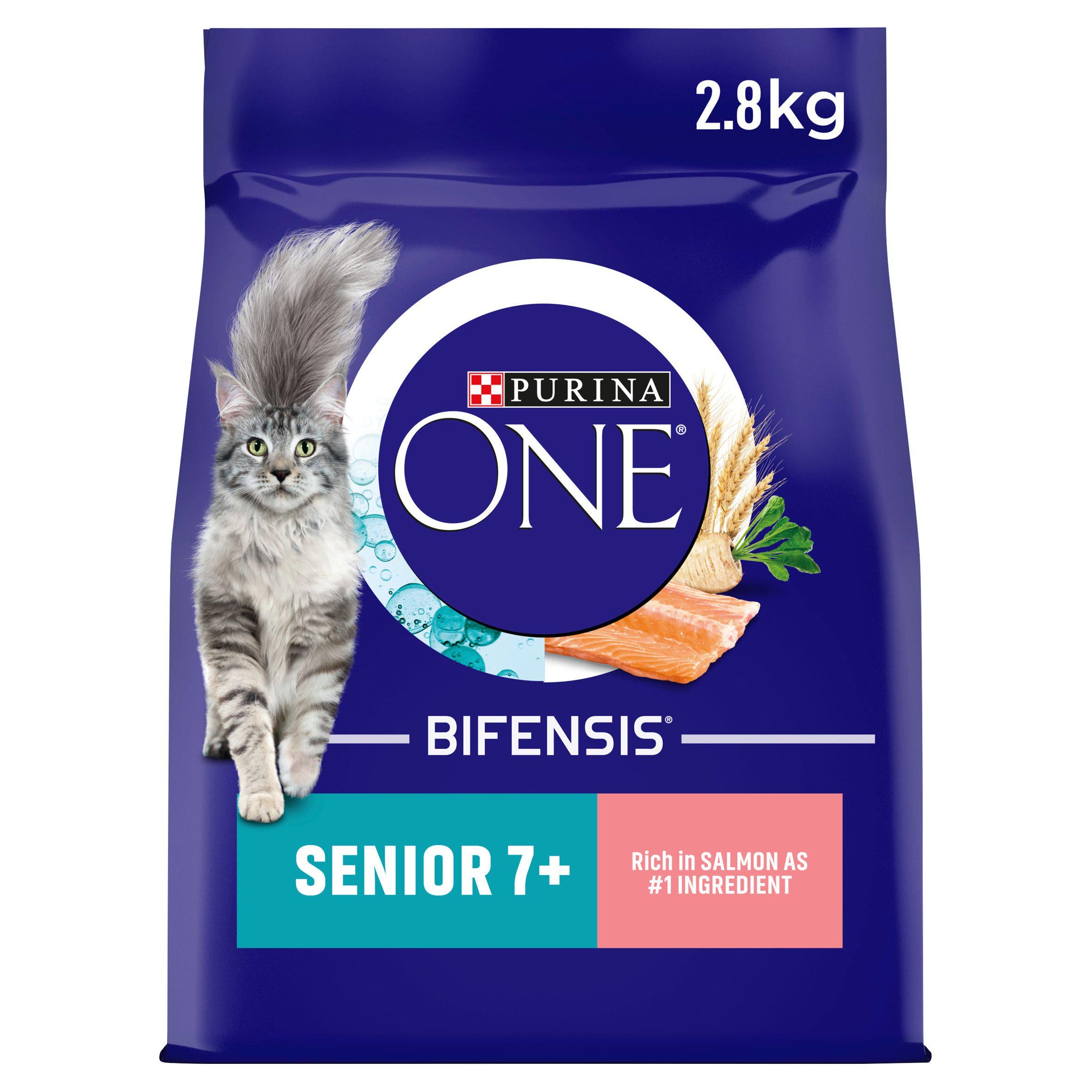 Purina One senior cat food salmon 2.8kg - British product
