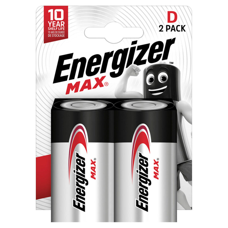 Energizer Max D alkaline batteries 2-pack - British product