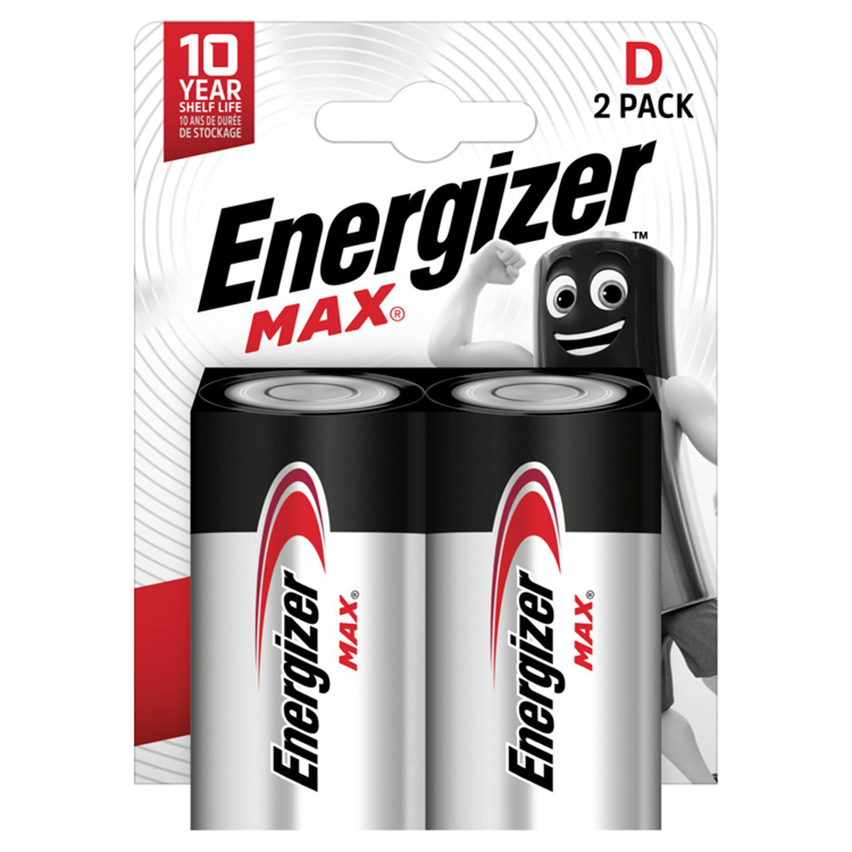 Energizer Max D alkaline batteries 2-pack - British product