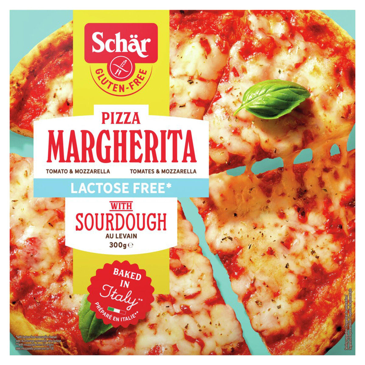 Schär Gluten Free Pizza Margherita with Sourdough 300g, imported from the UK