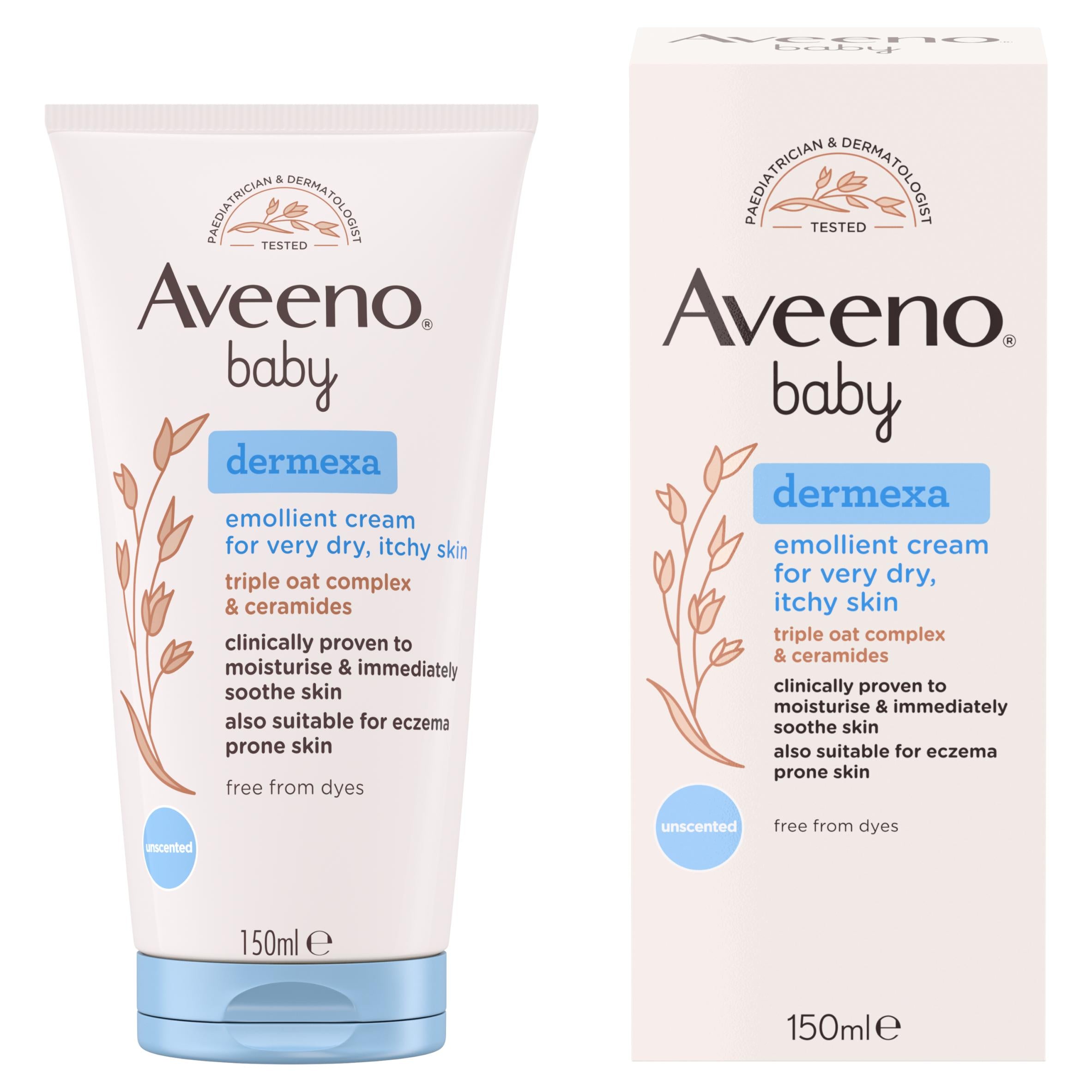 Aveeno Baby Dermexa emollient cream 150ml, imported from the UK