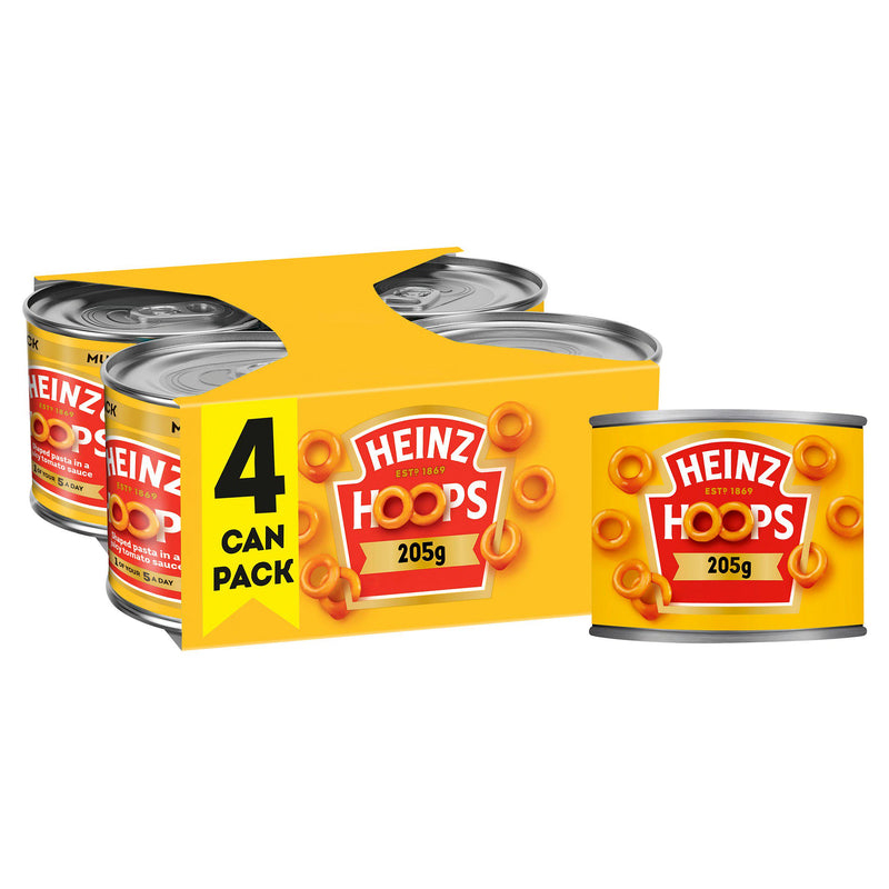 Heinz spaghetti hoops value pack 4x205g, UK version