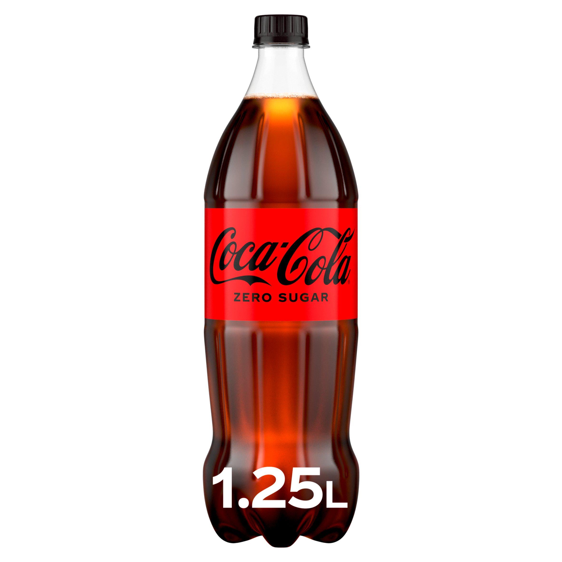 Coca-Cola Zero Sugar soft drink bottle 1.25L (British brand)