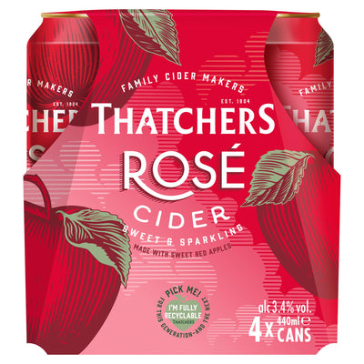 Sainsburys Thatchers Rosé Sweet Sparkling Somerset Cider 4x440ml- Buy online at McGrocer