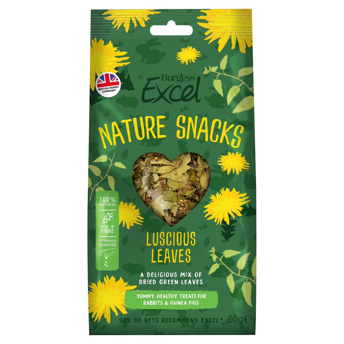 Burgess Excel 60g Luscious Leaves Small Animal Treats