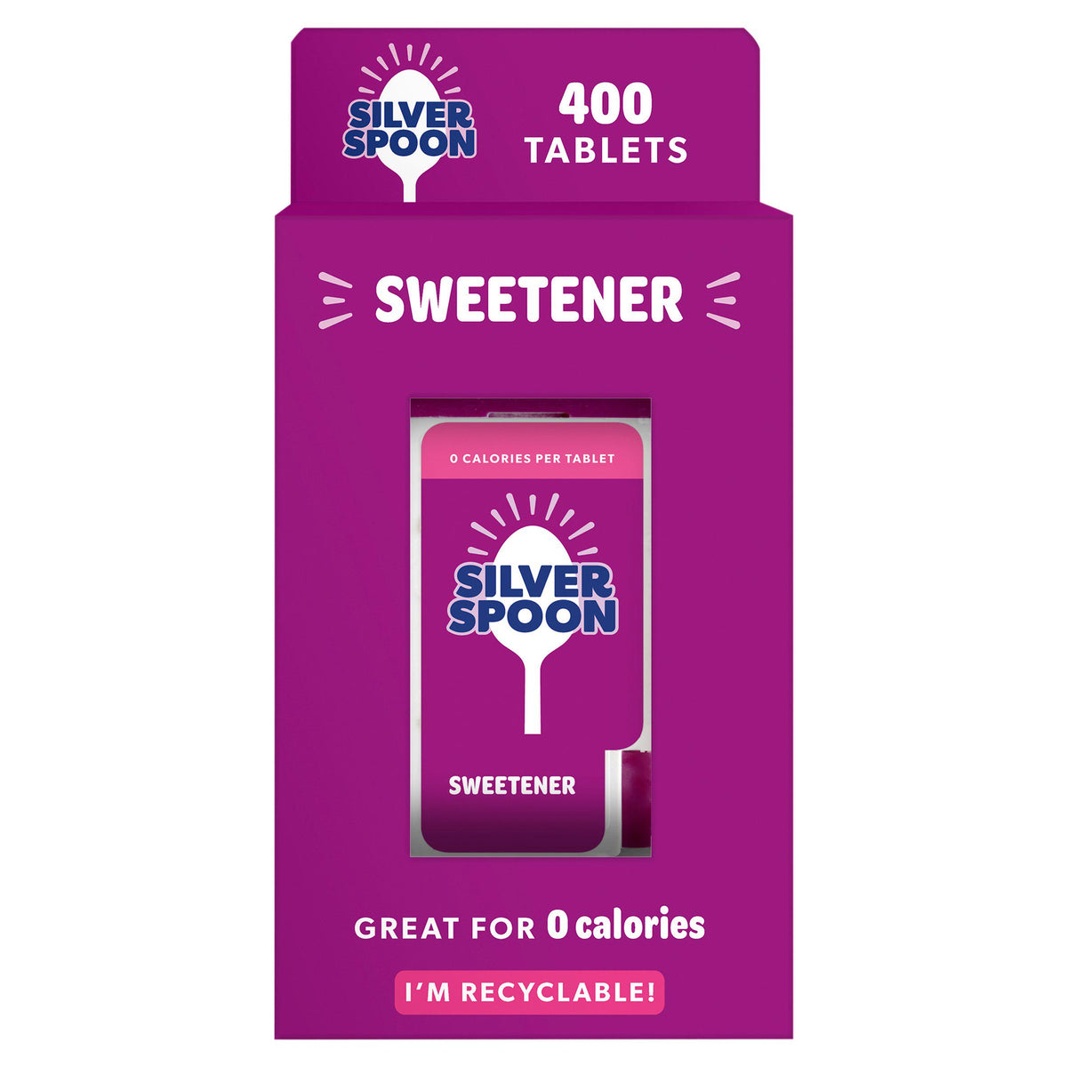 Silver Spoon zero calorie sweetener tablets 400 pack - British product
