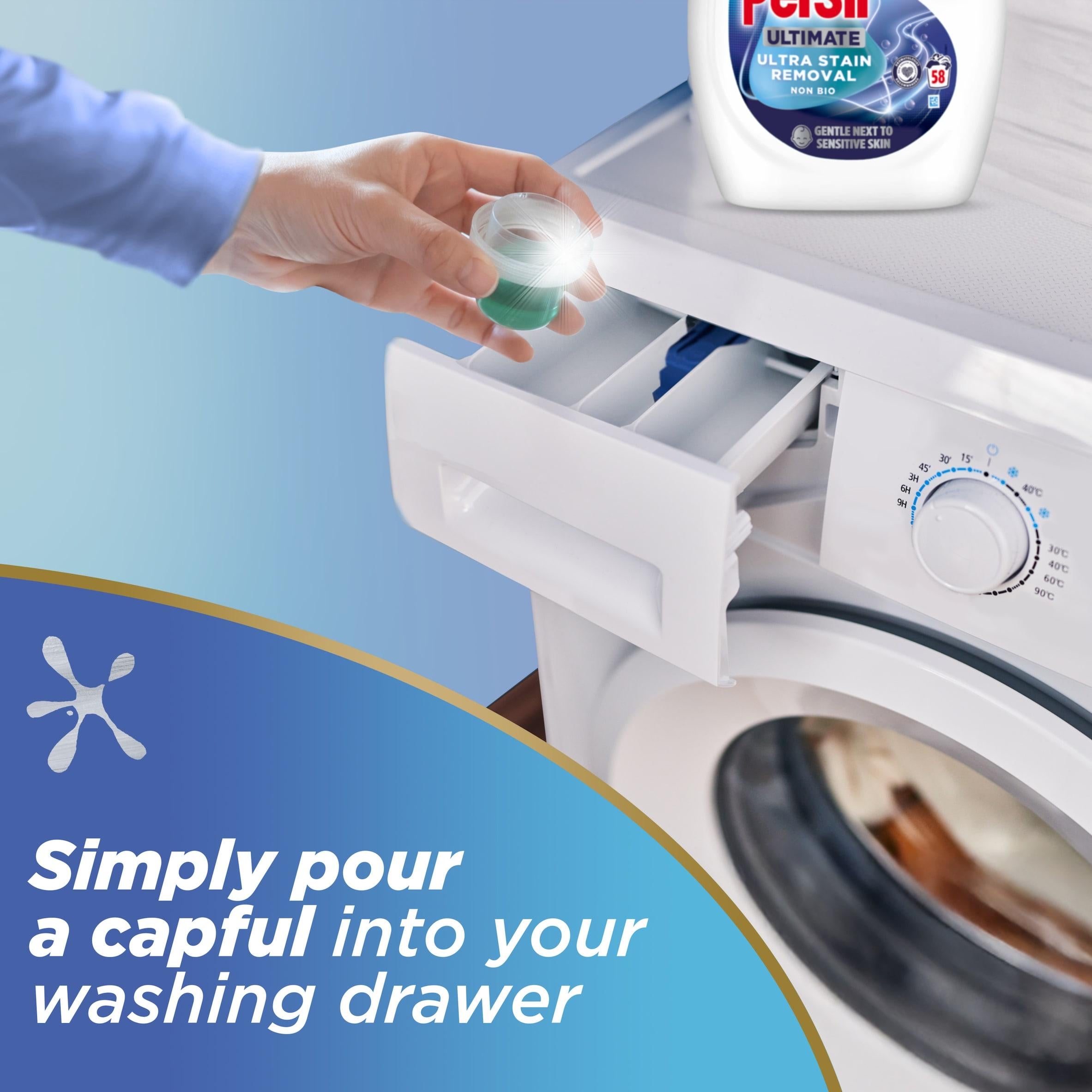 Persil non bio liquid detergent ultra stain removal 1.566L (British brand)