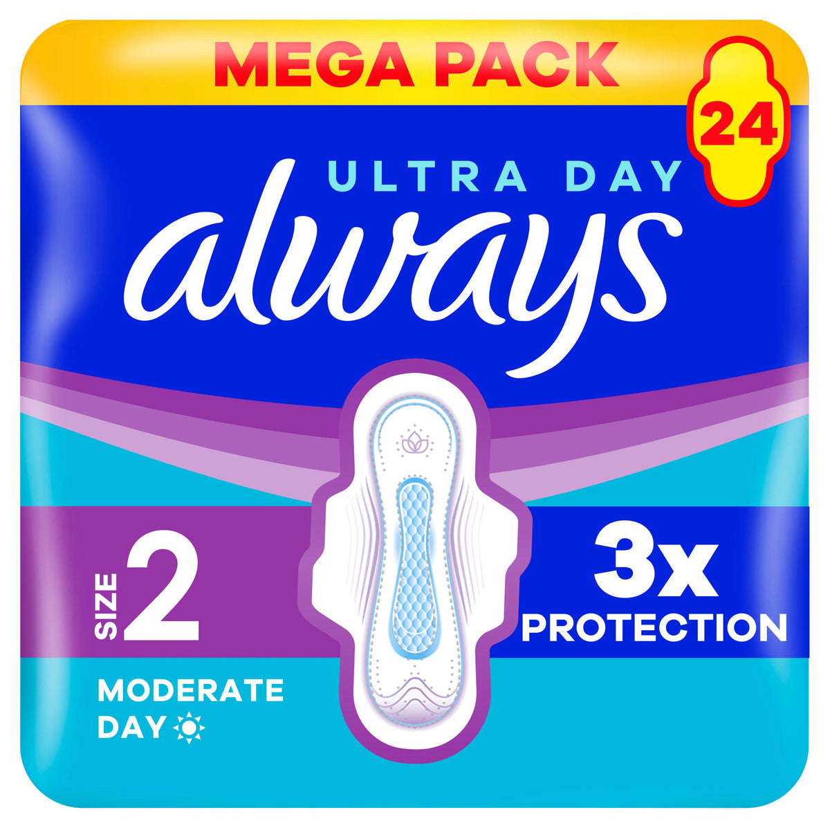 Always Ultra Long sanitary towels with wings 24 count, UK version