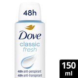 Dove classic antiperspirant deodorant spray 150ml - British product