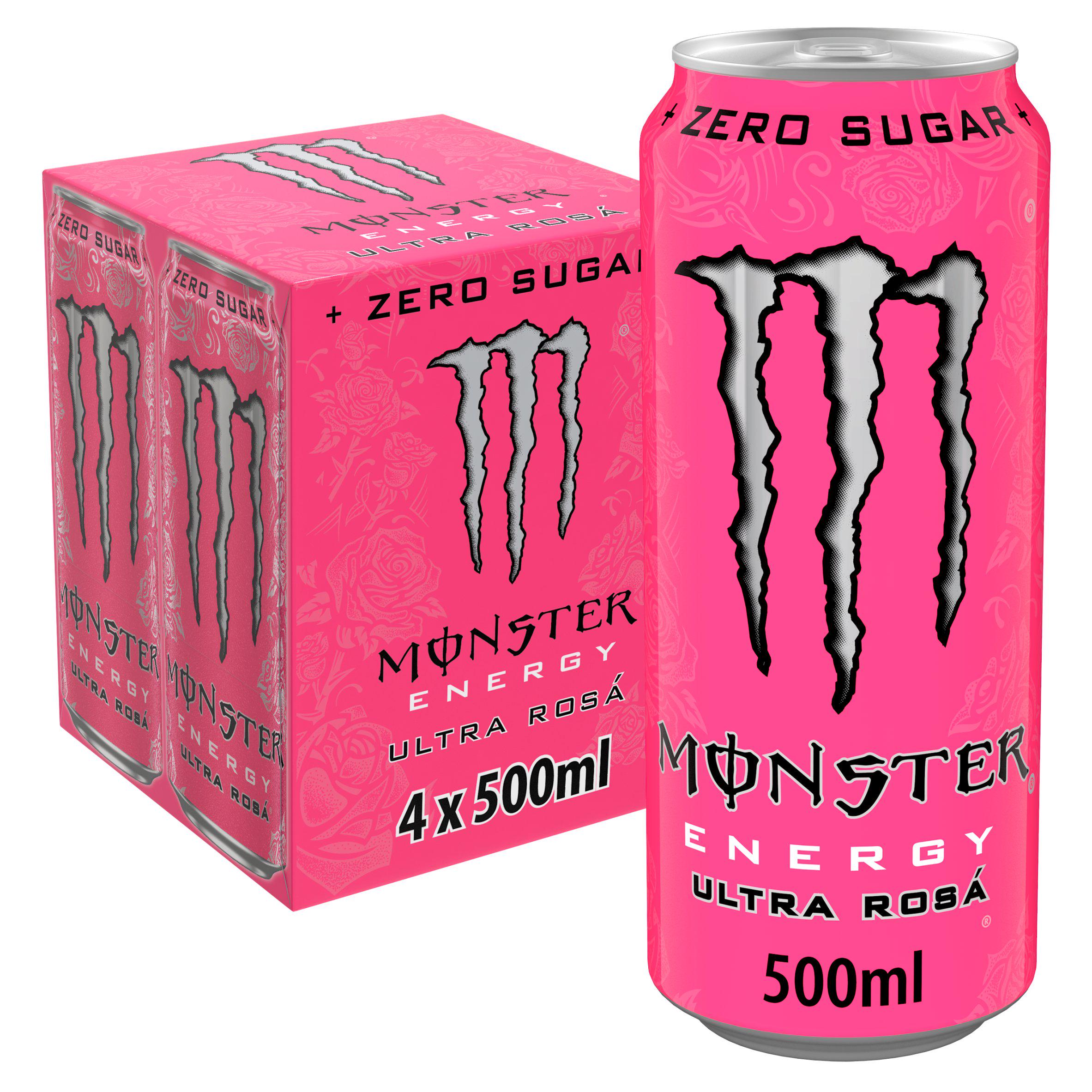 Monster Energy Ultra Rosá sugar free energy drink 4x500ml, imported from the UK