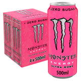Monster Energy Ultra Rosá sugar free energy drink 4x500ml, imported from the UK