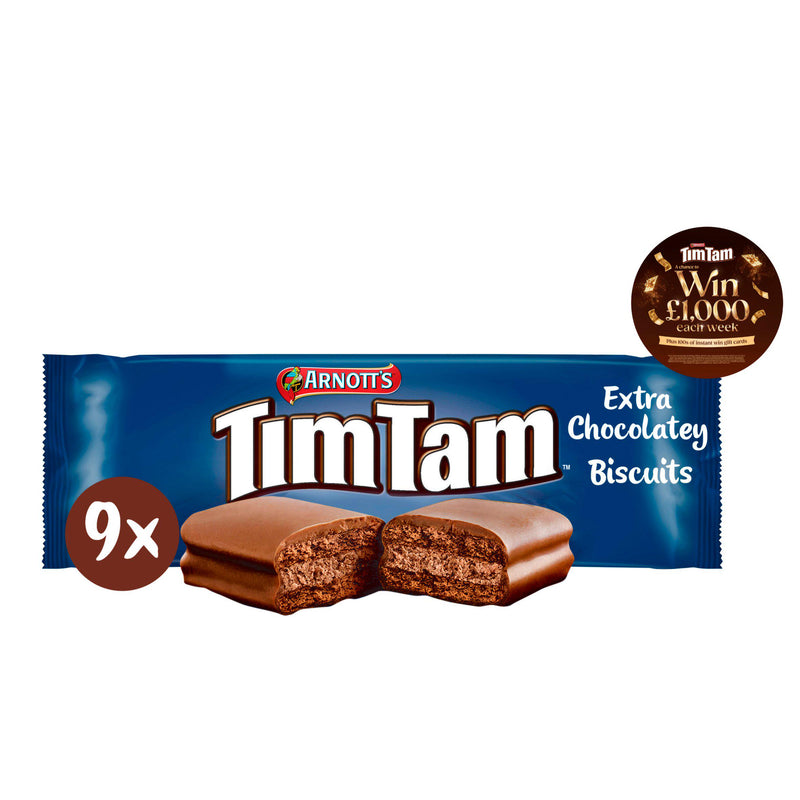 Arnott's Tim Tam Extra Chocolaty biscuits 200g, imported from the UK