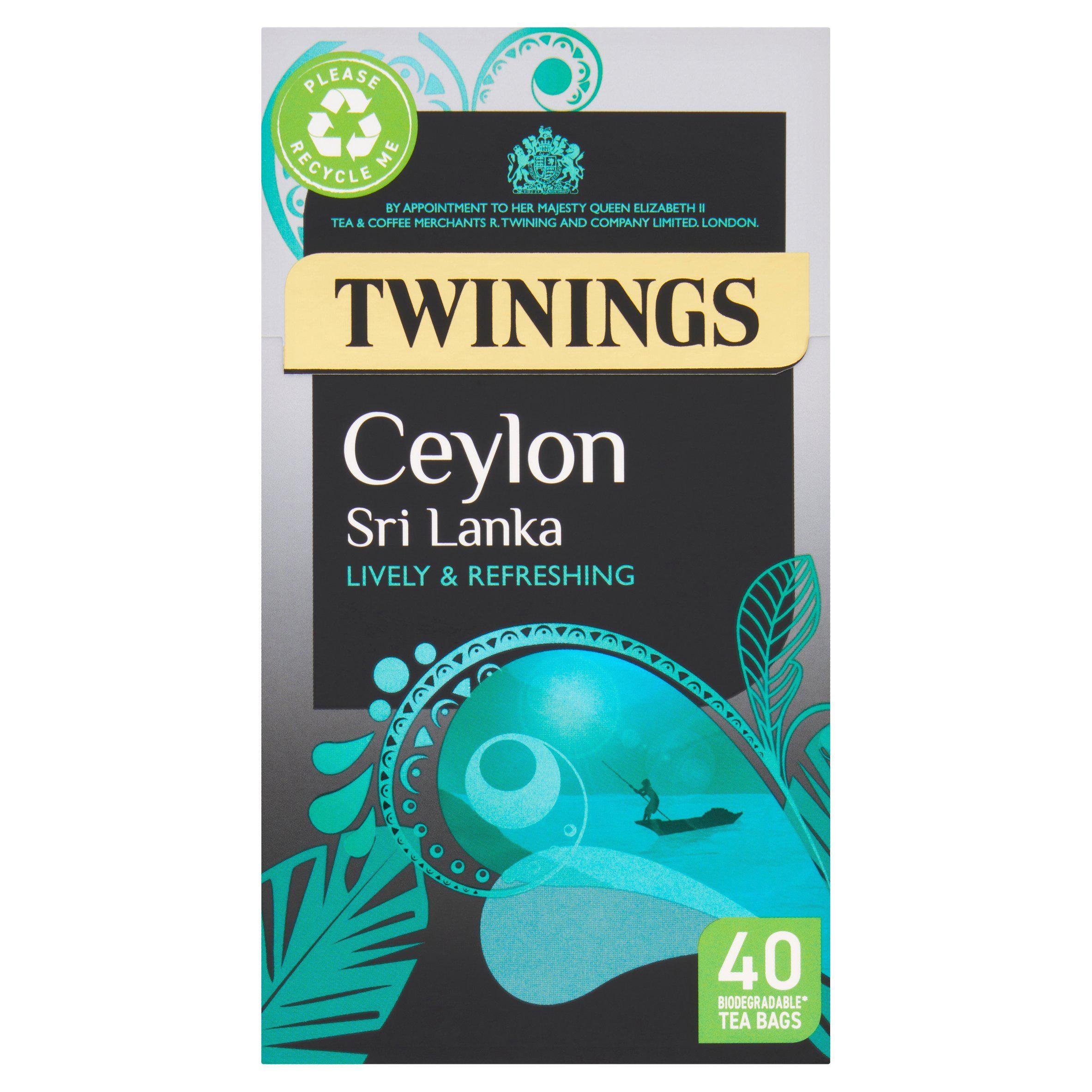 Twinings Ceylon Sri Lanka Plant Based Tea Bags x40 100g GOODS Sainsburys   