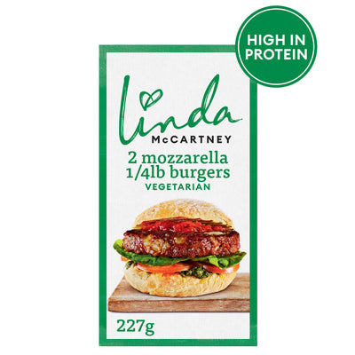 Sainsburys Linda McCartney Mozzarella Vegetarian Burgers x2 227g- Buy online at McGrocer