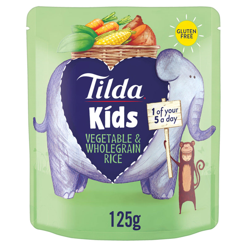 Tilda Kids Vegetable & Wholegrain Rice 125g (British brand)