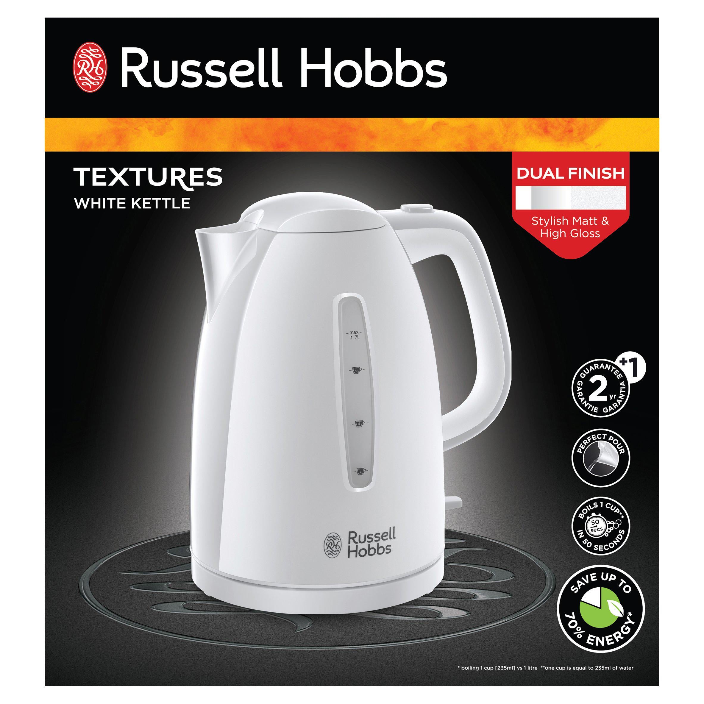 Russell Hobbs kettle white 1.7 litre (British brand)