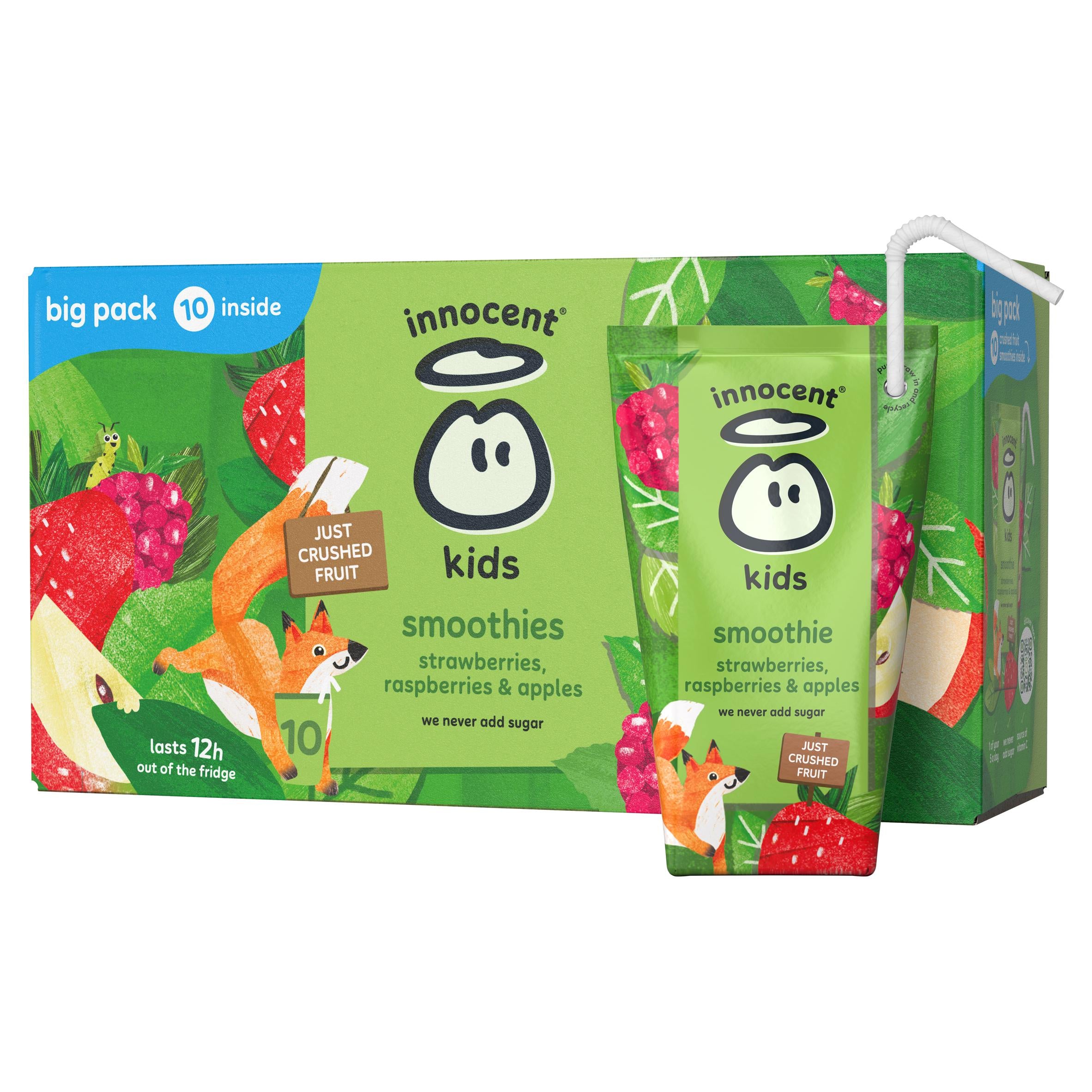 Innocent Kids Smoothie Strawberries Raspberries Apples 10x150ml - British product