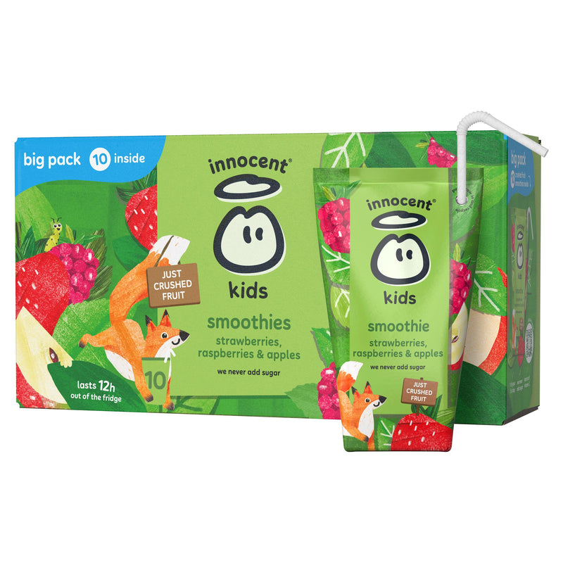 Innocent Kids Smoothie Strawberries Raspberries Apples 10x150ml - British product