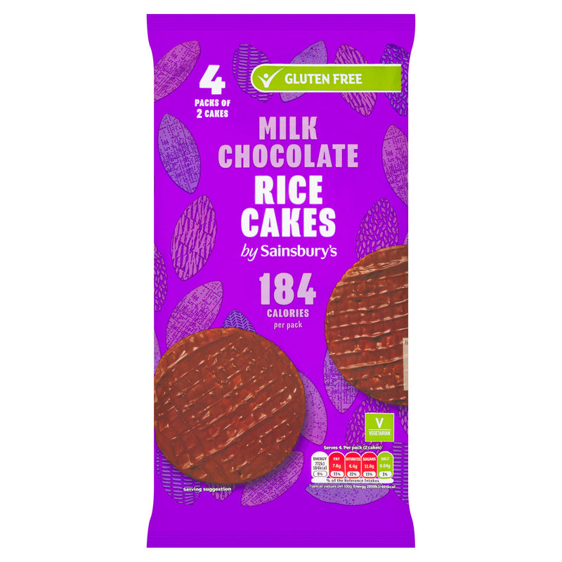 Sainsbury's milk chocolate rice cakes 143g British product
