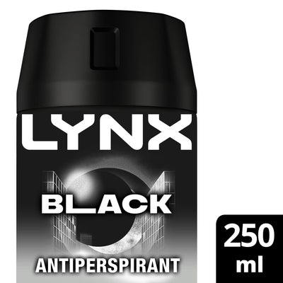 Sainsburys Lynx Black 72h Antiperspirant Deodorant Spray for Men 250ml- Buy online at McGrocer