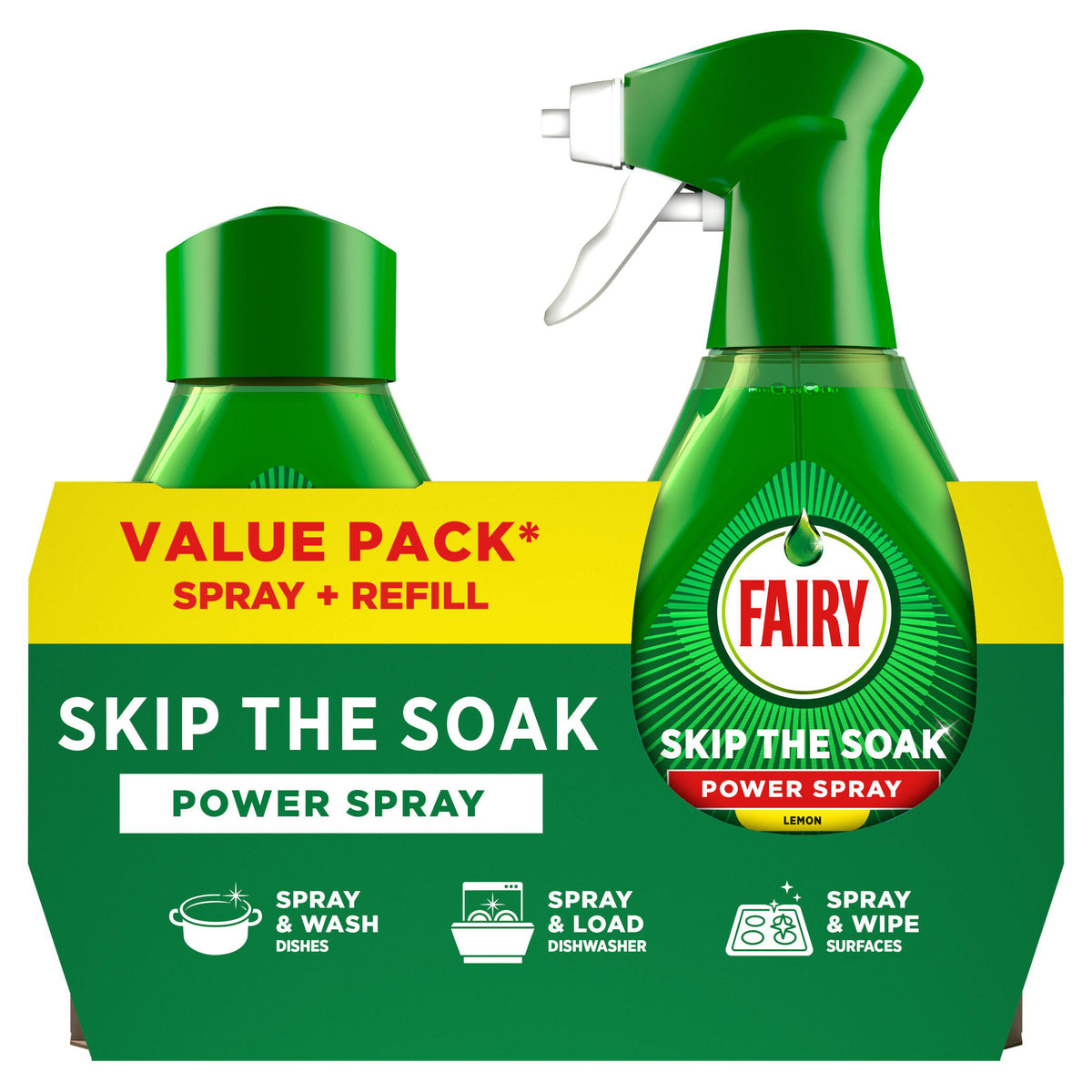 Fairy Dish Power Spray Lemon 1000ml - British product