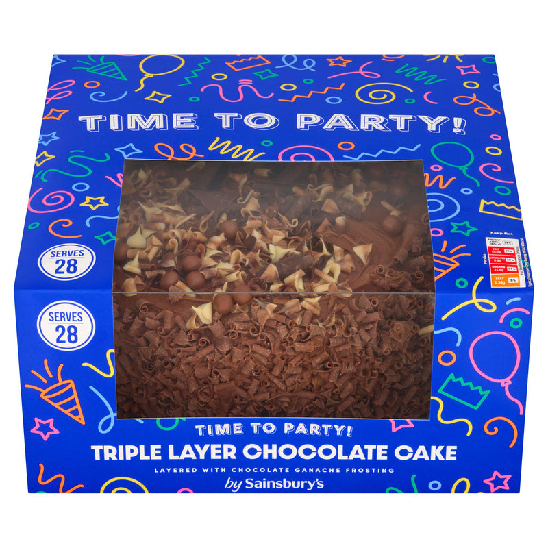 Sainsbury's triple layer chocolate cake 1.843kg, UK version