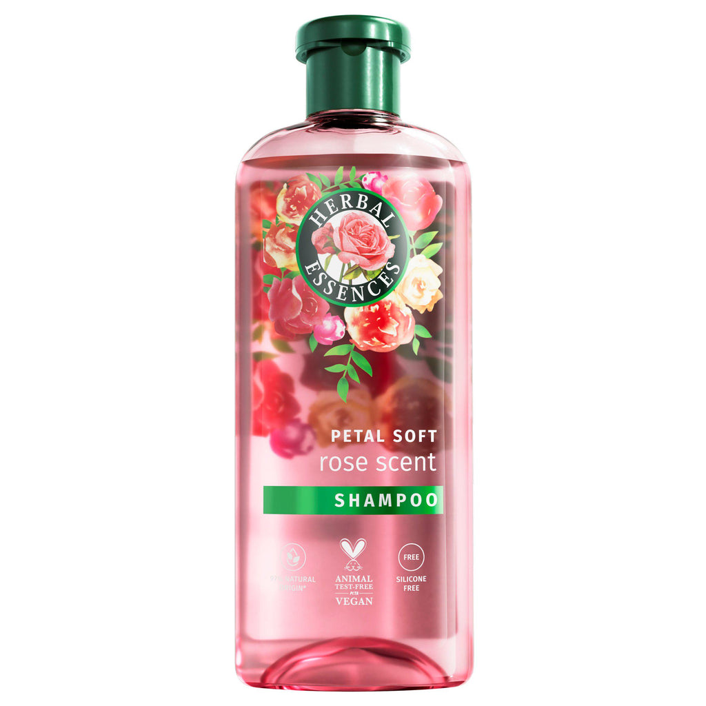 Herbal Essences Rose Scent Petal Soft Shampoo 350ml to Nourish Dry Hair Silicone Free