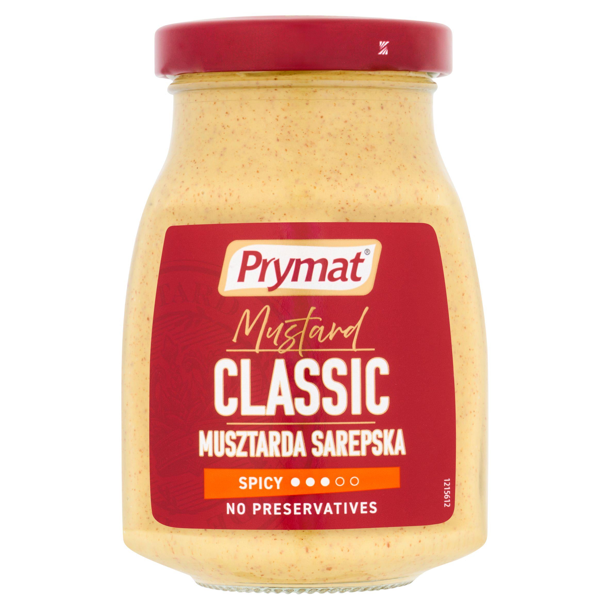 Prymat Sarepska mustard jar 180g, imported from Poland